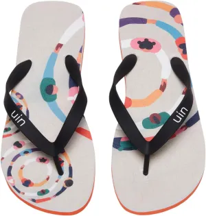 UIN Women's Flip Flops Thong Sandals Beach Summer Casual Art Painted Travel Comfort Slippers Non Slip