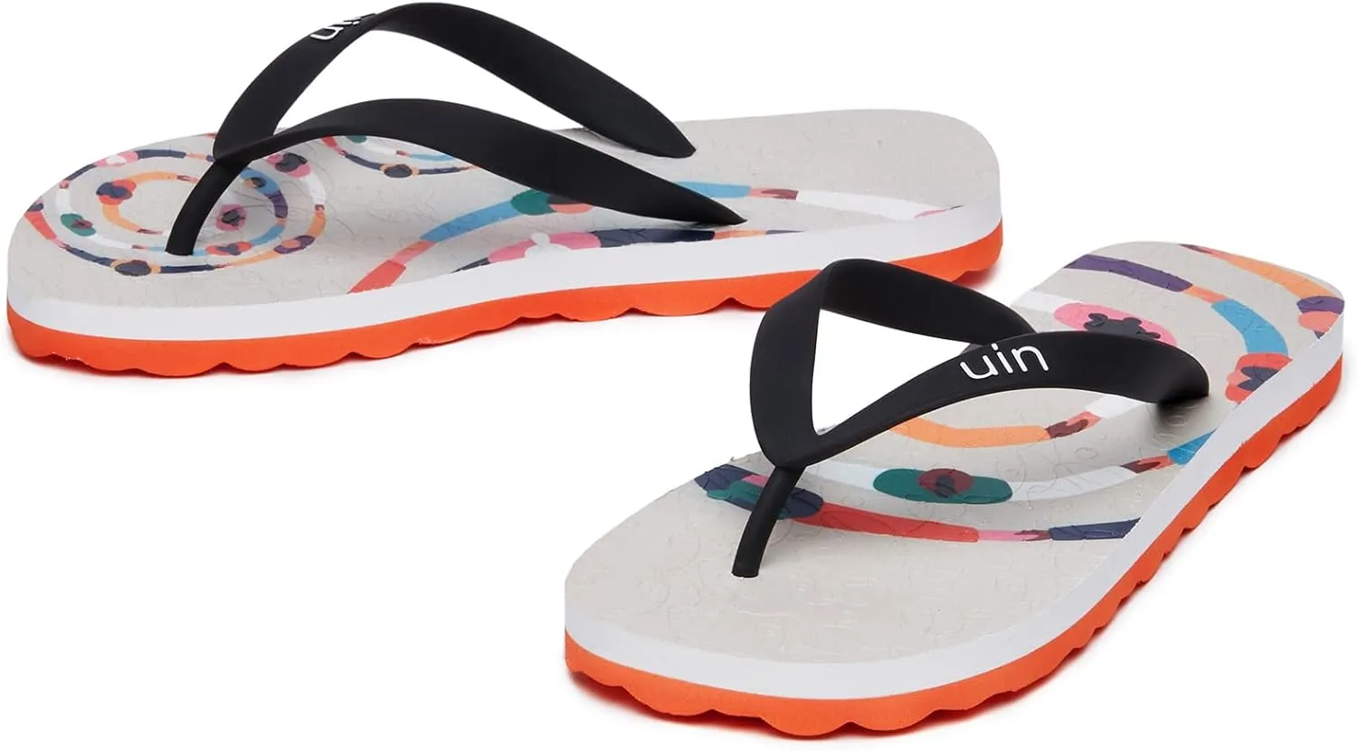 UIN Women's Flip Flops Thong Sandals Beach Summer Casual Art Painted Travel Comfort Slippers Non Slip