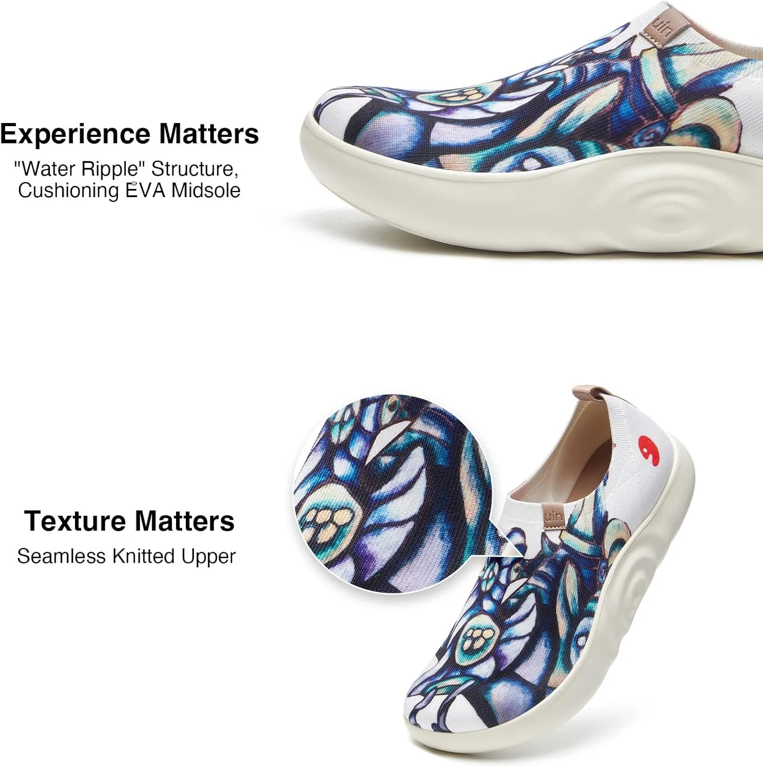 UIN Zoltan Women's Art Travel Shoes Comfort Slip On Loafers Lightweight Fashion Sneaker