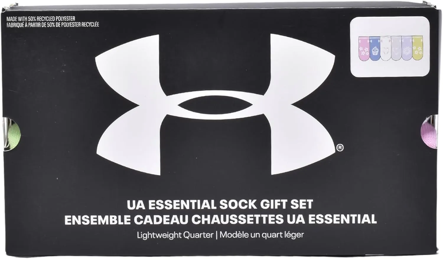 Under Armour Baby Girls Multi Pack Camo Heart Essentials Quarter Sock