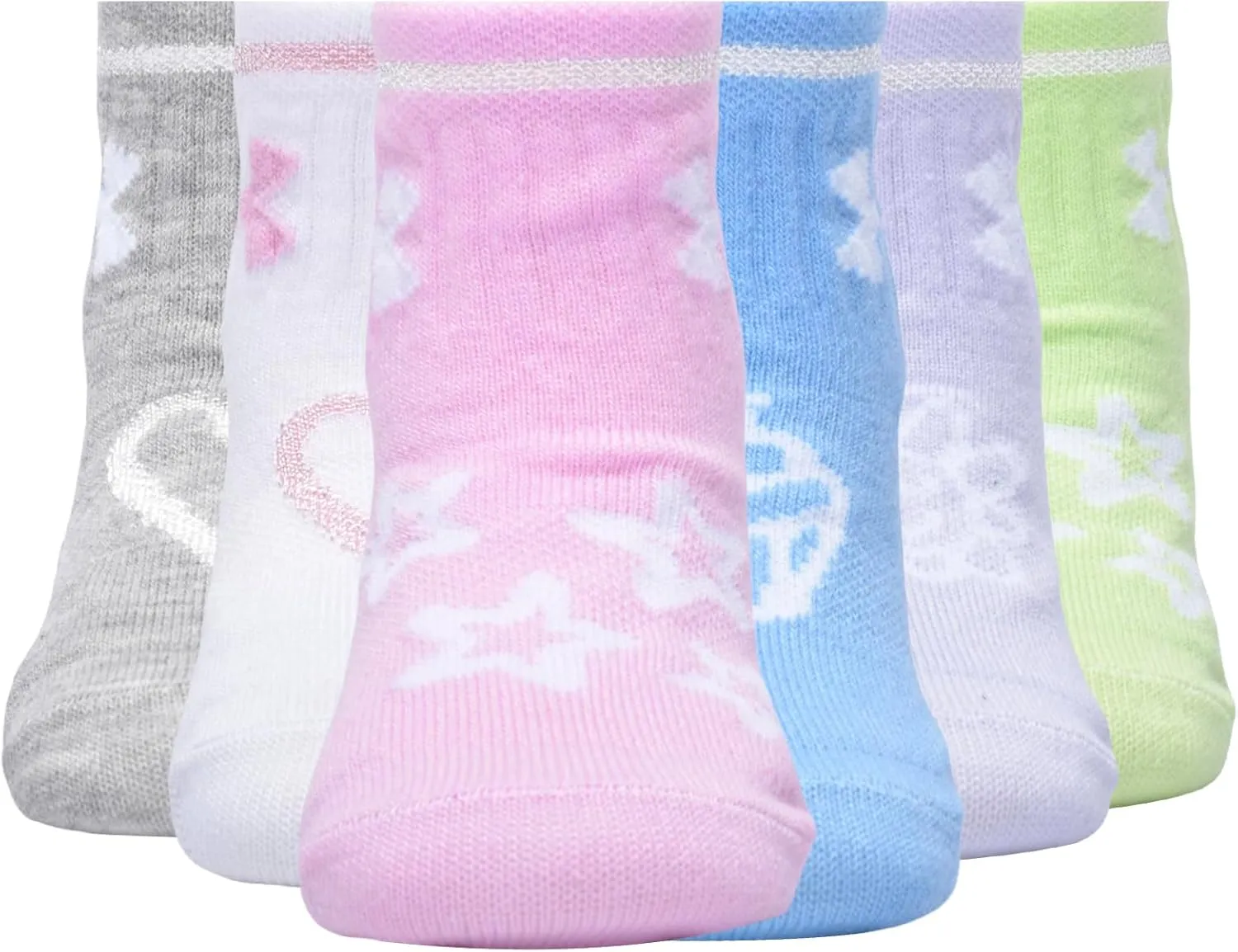Under Armour Baby Girls Multi Pack Camo Heart Essentials Quarter Sock
