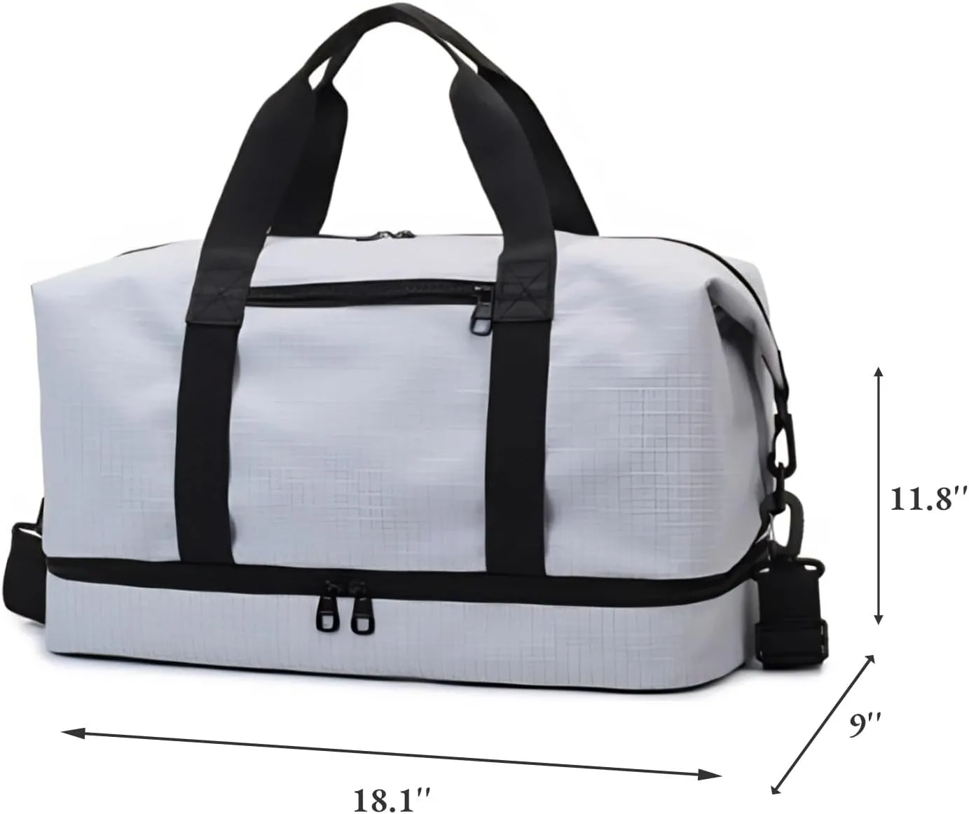 Versatile Sports Bag for Women Men - Multipurpose Gym and Travel Duffel with Wet Dry Compartment, Independent Shoe Storage, and Detachable Shoulder Strap (Grey)