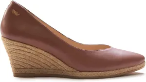 VISCATA Roses Espadrille Leather Wedges Spain Handmade 2 ½” Heel Women's Pumps with Soft, Premium Leather Upper and 100% Natural Jute Midsole for All Occasions: Casual, Work, Party
