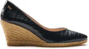 VISCATA Roses Espadrille Leather Wedges Spain Handmade 2 ½” Heel Women's Pumps with Soft, Premium Leather Upper and 100% Natural Jute Midsole for All Occasions: Casual, Work, Party