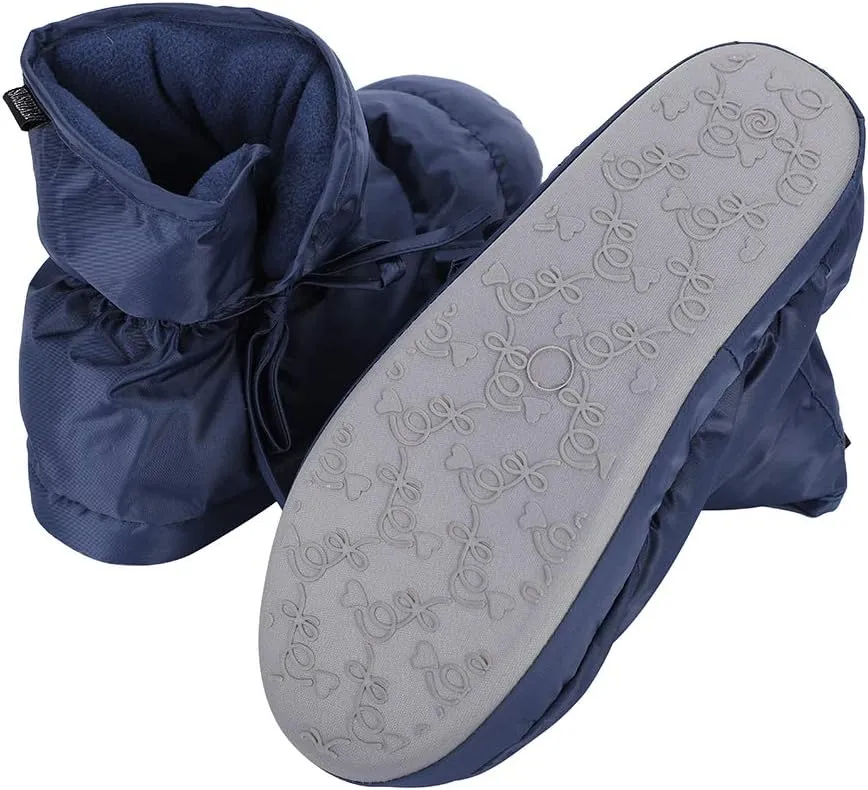 Water-Resistant Indoor Down Slipper Boots Ankle Snow Boots Winter Warm Home House Slipper Bootie Shoes for Women Men Camping