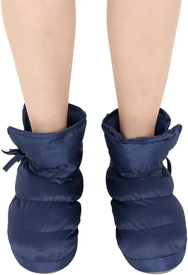 Water-Resistant Indoor Down Slipper Boots Ankle Snow Boots Winter Warm Home House Slipper Bootie Shoes for Women Men Camping