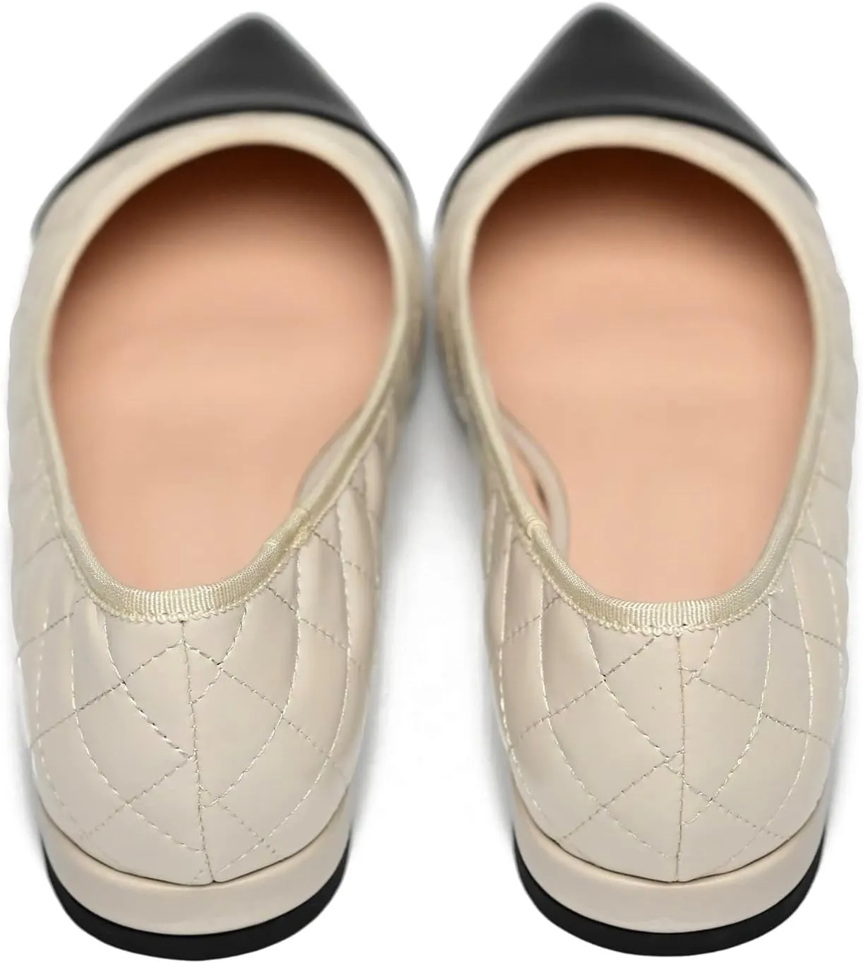 Women Comfy Cap Toe Flats Slip on Pointed toe Flat Shoes Two Tone Flat Heel Dress Shoes Casual Pointy Toe Ballet Flats Colorblock Classic Office Elegant Driver Flats 4-11 M US