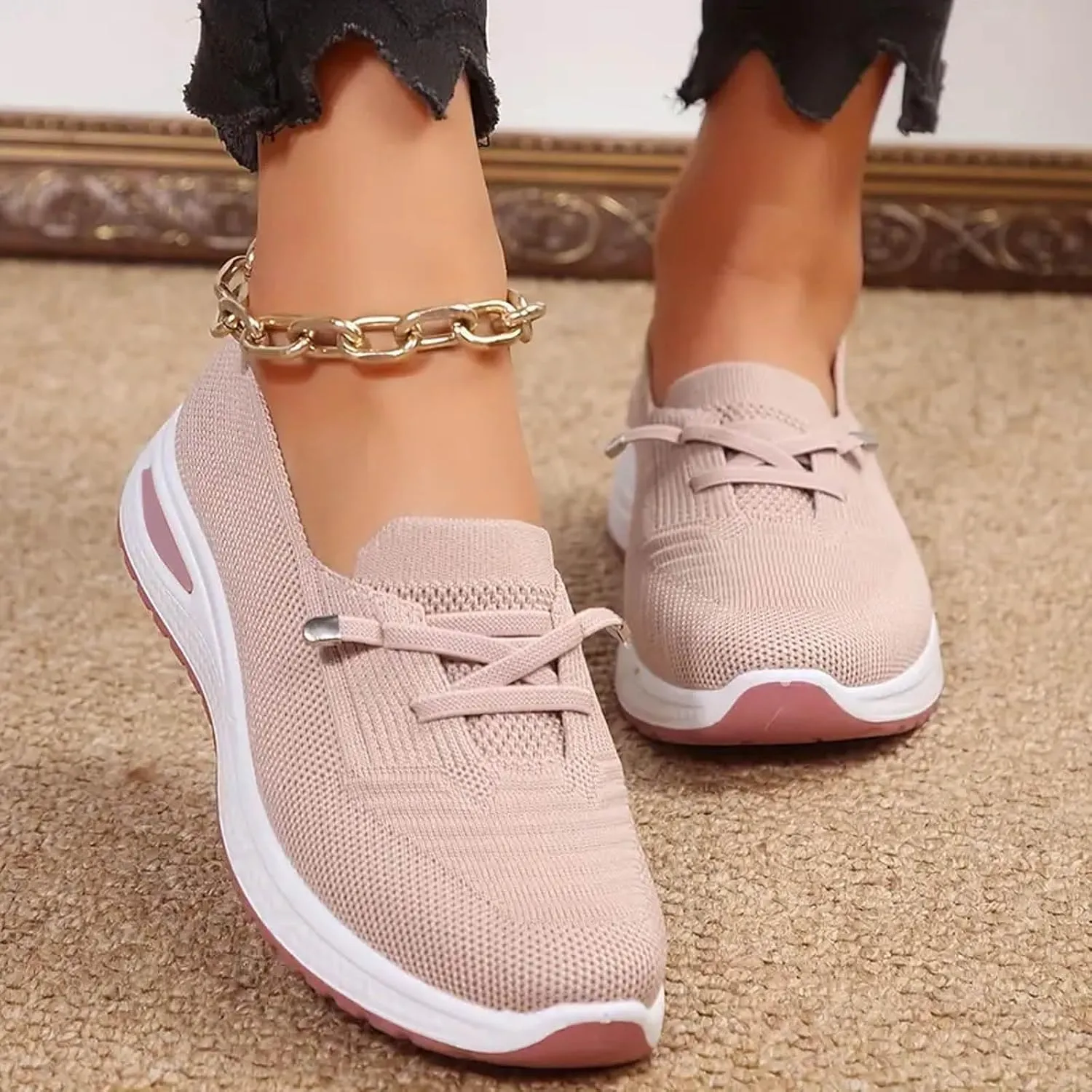 Women Comfy Orthopedic Walking Shoes, 2025 New Wide Width Orthopedic Shoes Non Slip Lightweight Breathable Slip On Arch Support Non-Slip Sneakers
