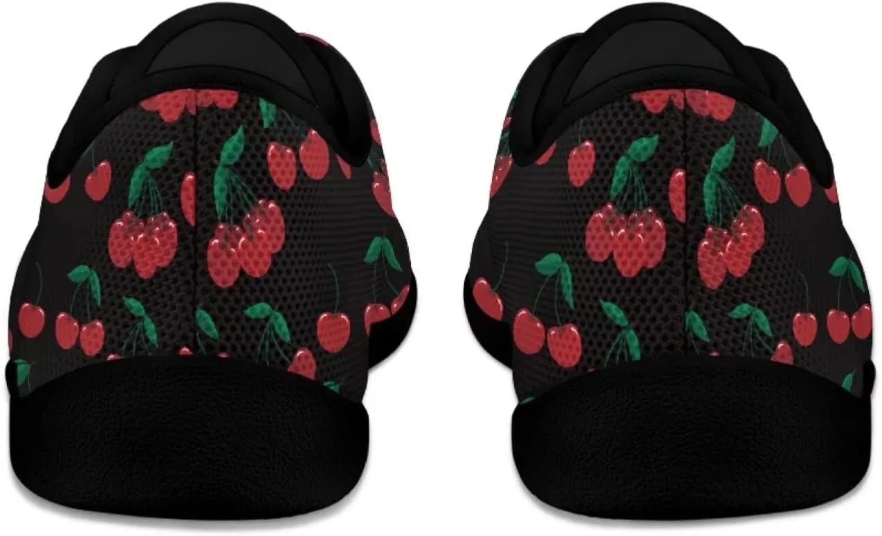 Womens Barefoot Shoes Lace Up Wide Toe Jogging Casual Sneakers Fruit Print