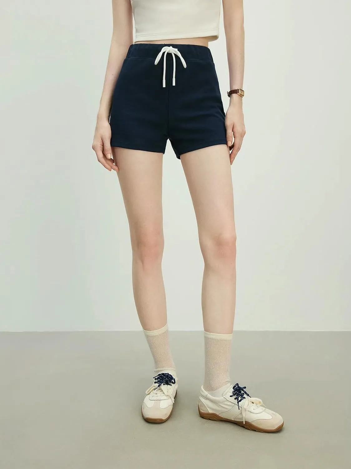 Womens Casual Sports Style Knitted Shorts for Women Summer Tight Casual Versatile Pants