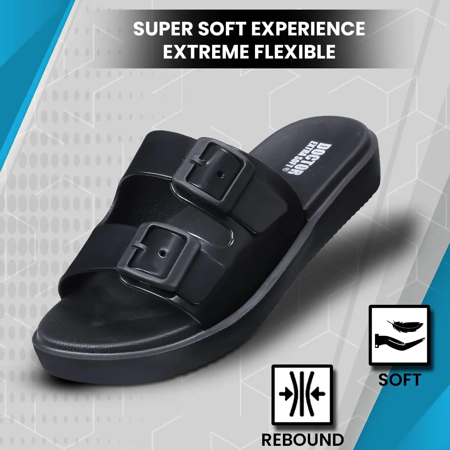Women's Classic Cushion Sliders/Slippers with Adjustable Buckle Strap for Adult | Comfortable & LightWeight| Stylish & Anti-Skid| Waterproof & Everyday Flip Flops Ladies/Girls D-523
