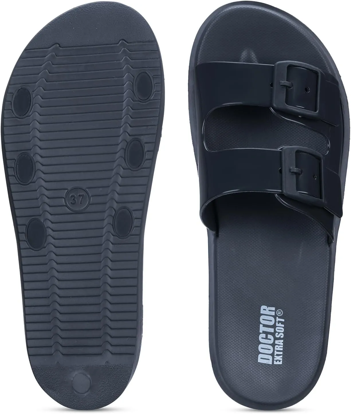 Women's Classic Cushion Sliders/Slippers with Adjustable Buckle Strap for Adult | Comfortable & LightWeight| Stylish & Anti-Skid| Waterproof & Everyday Flip Flops Ladies/Girls D-523