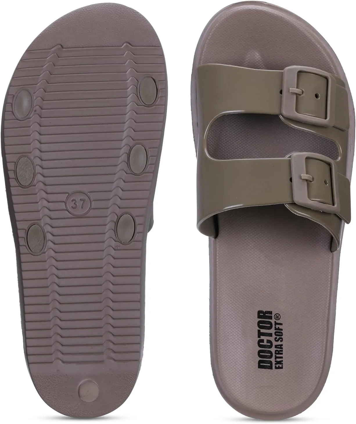 Women's Classic Cushion Sliders/Slippers with Adjustable Buckle Strap for Adult | Comfortable & LightWeight| Stylish & Anti-Skid| Waterproof & Everyday Flip Flops Ladies/Girls D-523