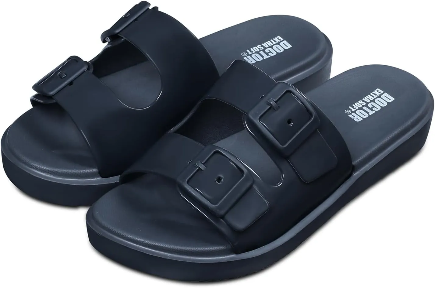 Women's Classic Cushion Sliders/Slippers with Adjustable Buckle Strap for Adult | Comfortable & LightWeight| Stylish & Anti-Skid| Waterproof & Everyday Flip Flops Ladies/Girls D-523