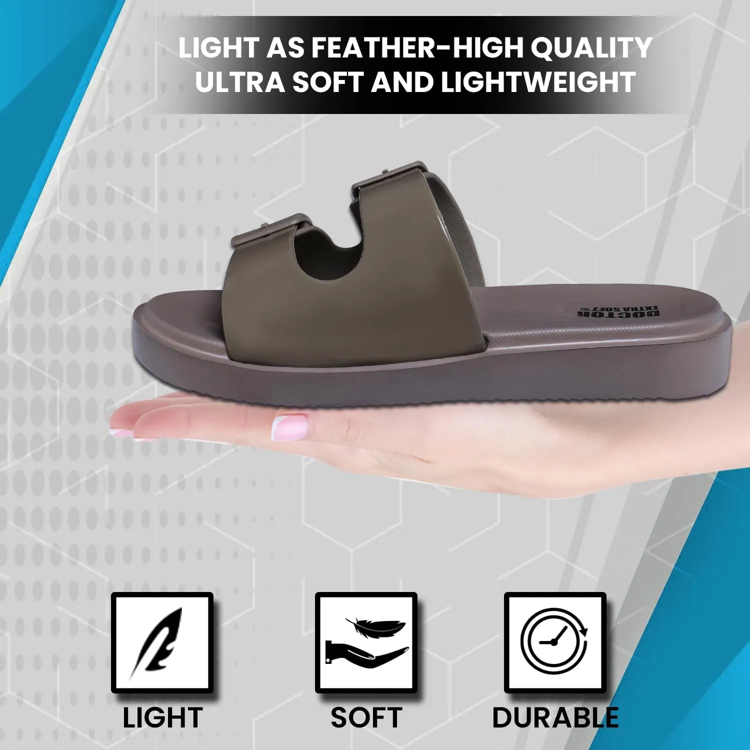 Women's Classic Cushion Sliders/Slippers with Adjustable Buckle Strap for Adult | Comfortable & LightWeight| Stylish & Anti-Skid| Waterproof & Everyday Flip Flops Ladies/Girls D-523