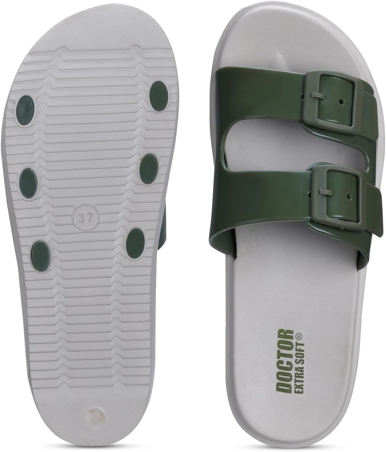 Women's Classic Cushion Sliders/Slippers with Adjustable Buckle Strap for Adult | Comfortable & LightWeight| Stylish & Anti-Skid| Waterproof & Everyday Flip Flops Ladies/Girls D-523