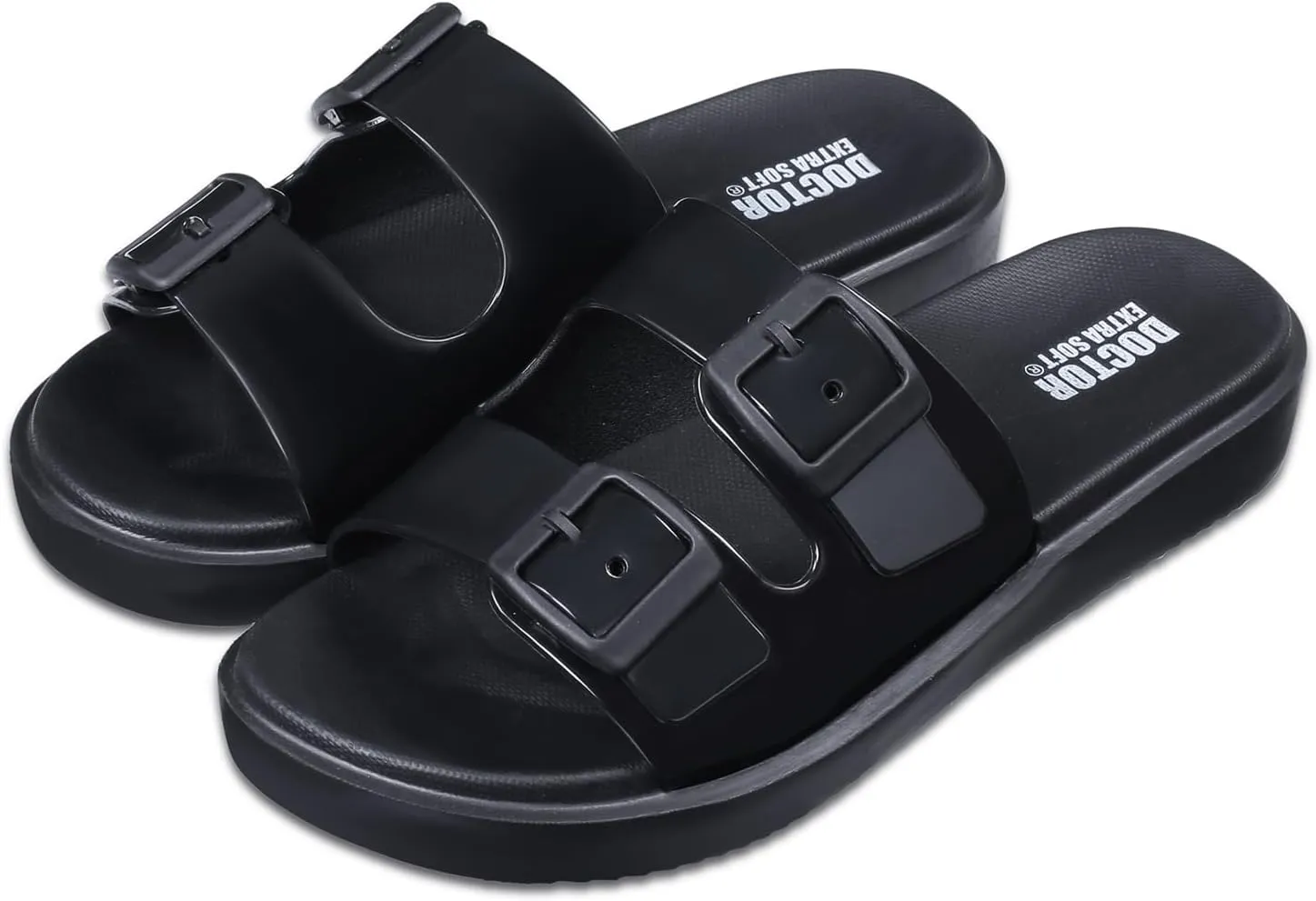 Women's Classic Cushion Sliders/Slippers with Adjustable Buckle Strap for Adult | Comfortable & LightWeight| Stylish & Anti-Skid| Waterproof & Everyday Flip Flops Ladies/Girls D-523