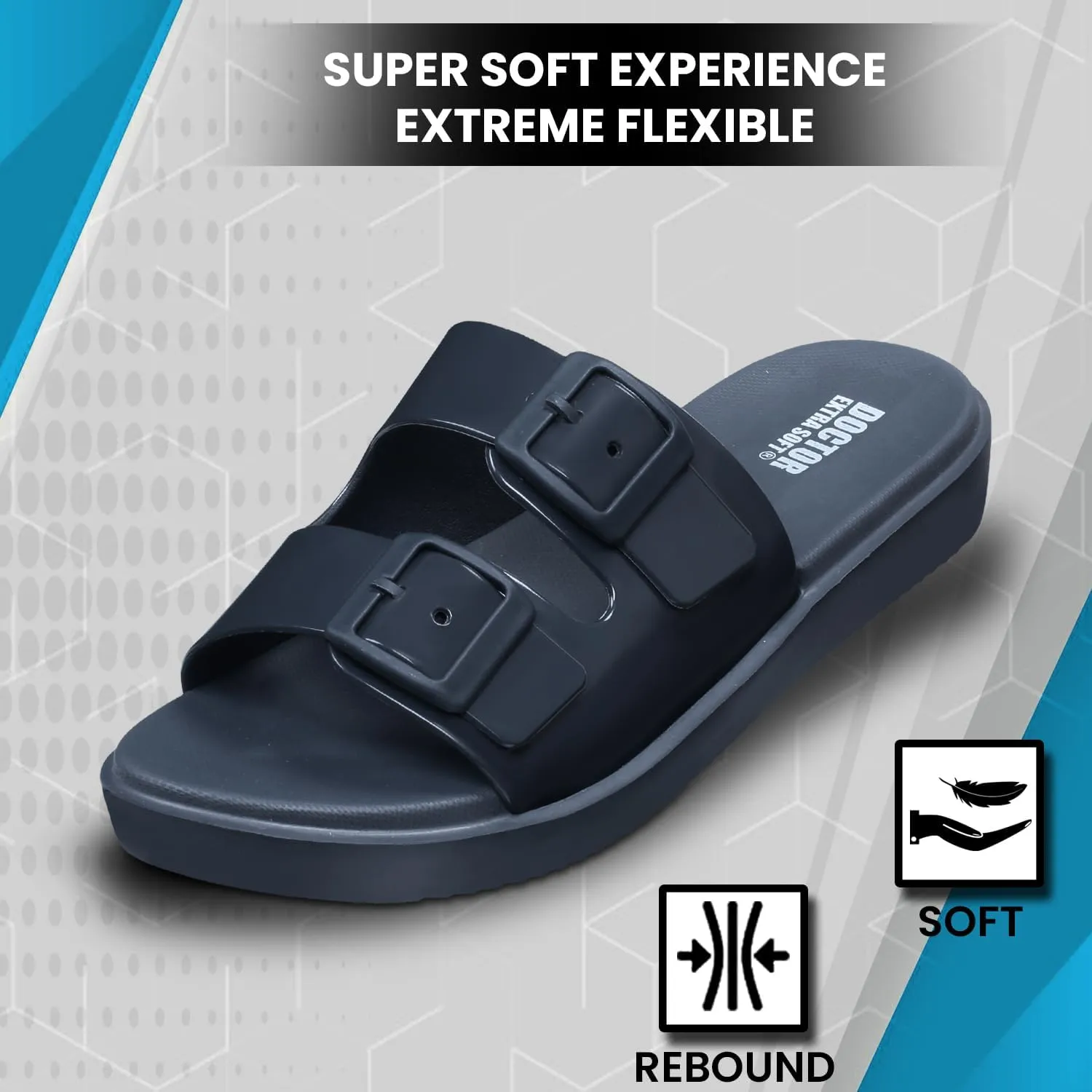 Women's Classic Cushion Sliders/Slippers with Adjustable Buckle Strap for Adult | Comfortable & LightWeight| Stylish & Anti-Skid| Waterproof & Everyday Flip Flops Ladies/Girls D-523