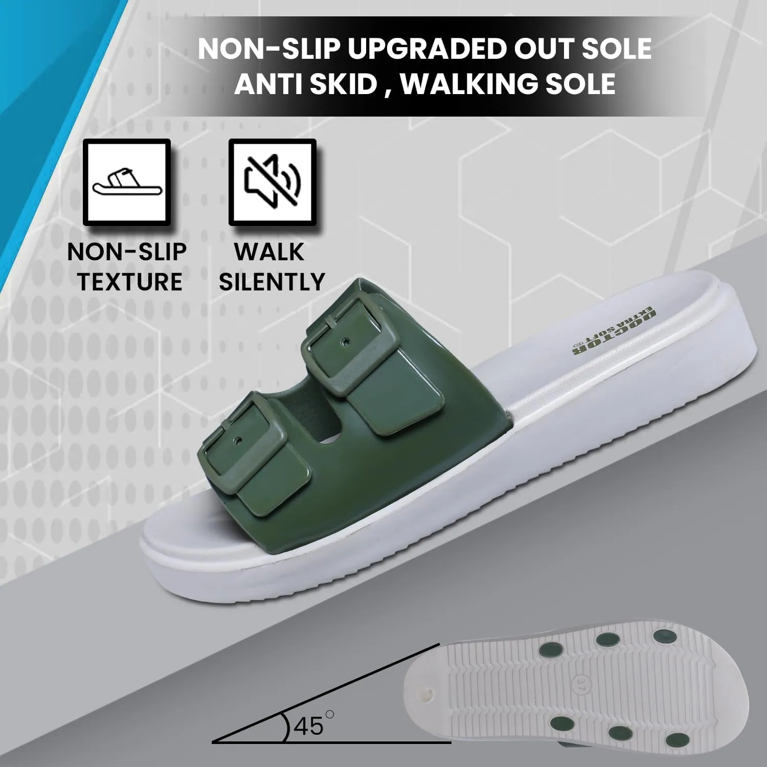 Women's Classic Cushion Sliders/Slippers with Adjustable Buckle Strap for Adult | Comfortable & LightWeight| Stylish & Anti-Skid| Waterproof & Everyday Flip Flops Ladies/Girls D-523