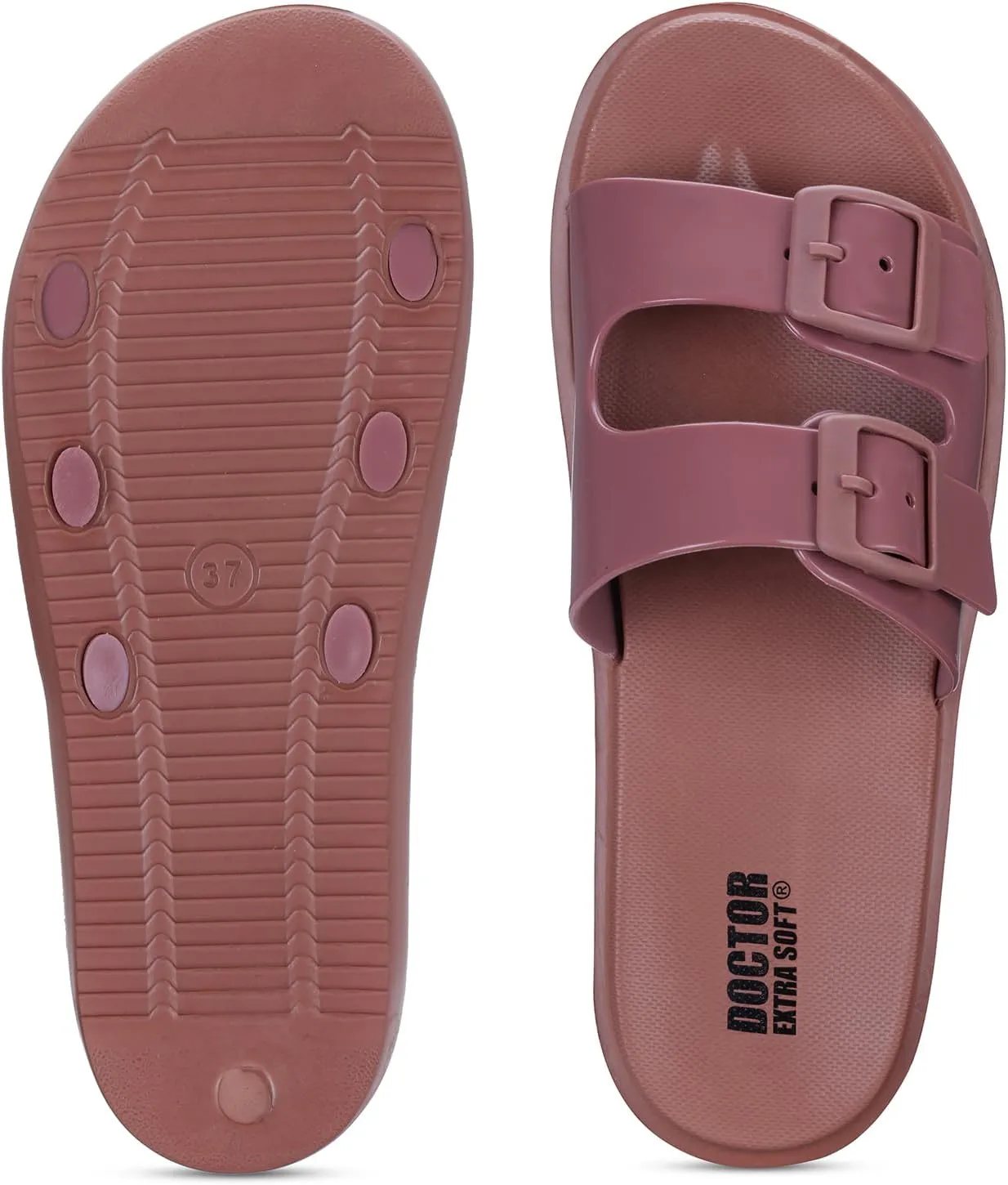 Women's Classic Cushion Sliders/Slippers with Adjustable Buckle Strap for Adult | Comfortable & LightWeight| Stylish & Anti-Skid| Waterproof & Everyday Flip Flops Ladies/Girls D-523