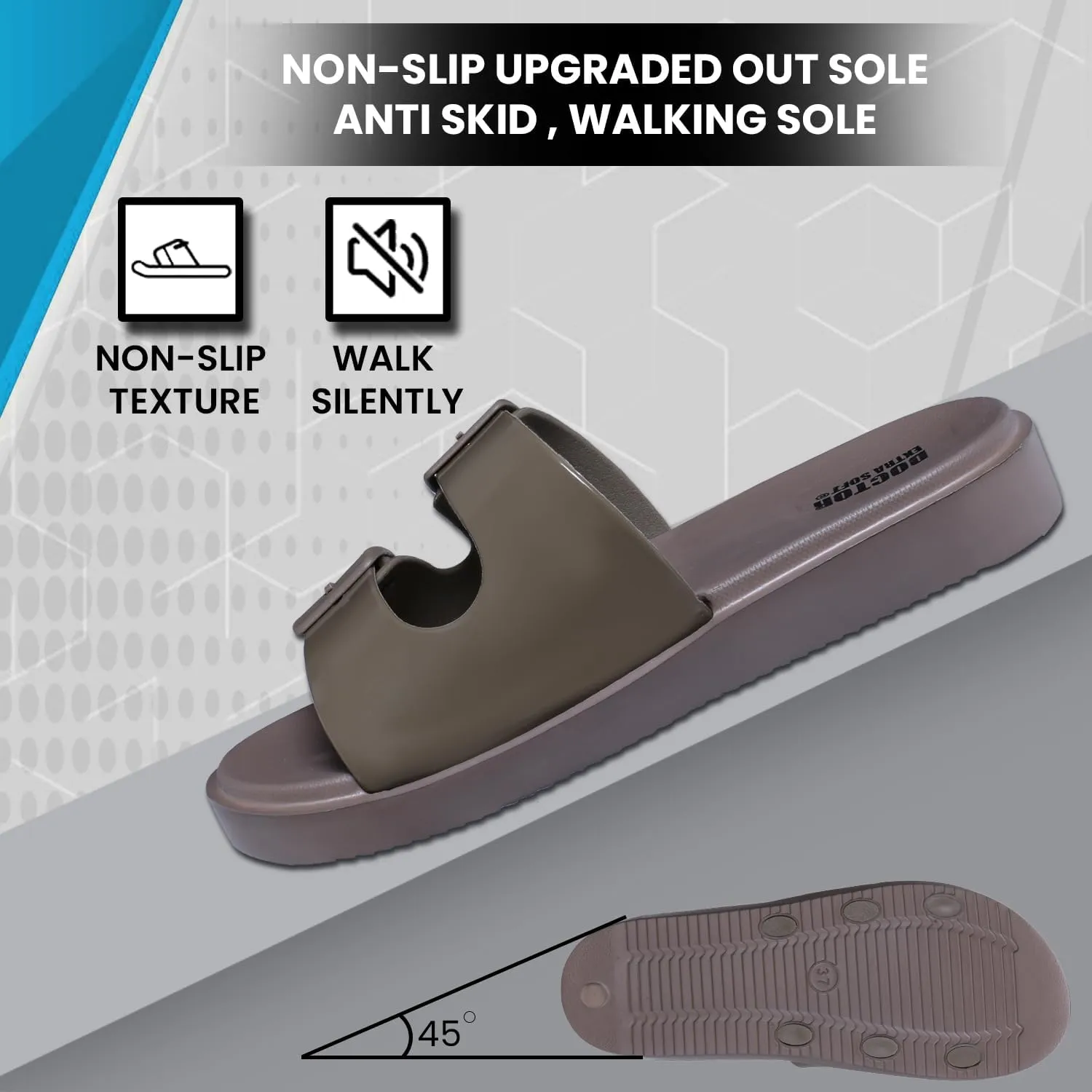 Women's Classic Cushion Sliders/Slippers with Adjustable Buckle Strap for Adult | Comfortable & LightWeight| Stylish & Anti-Skid| Waterproof & Everyday Flip Flops Ladies/Girls D-523