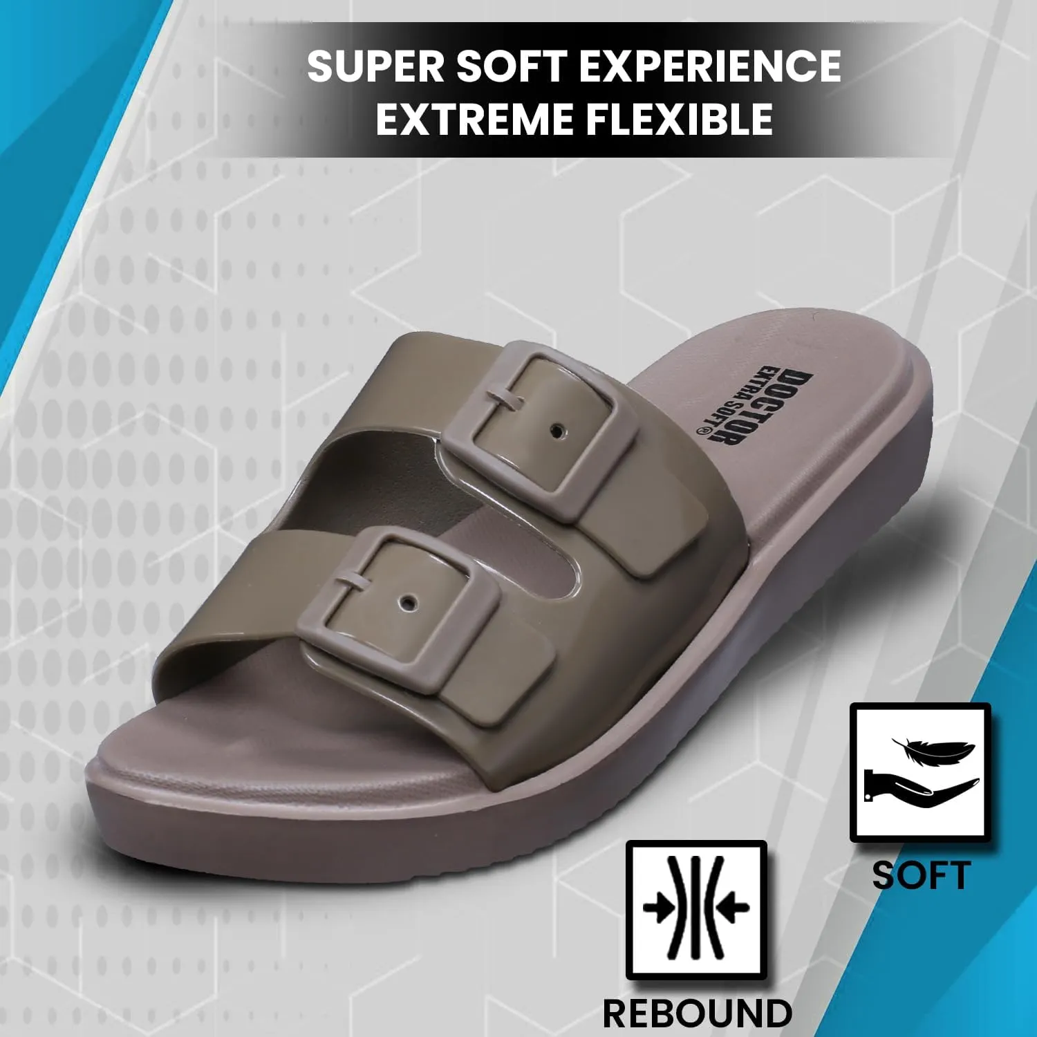 Women's Classic Cushion Sliders/Slippers with Adjustable Buckle Strap for Adult | Comfortable & LightWeight| Stylish & Anti-Skid| Waterproof & Everyday Flip Flops Ladies/Girls D-523