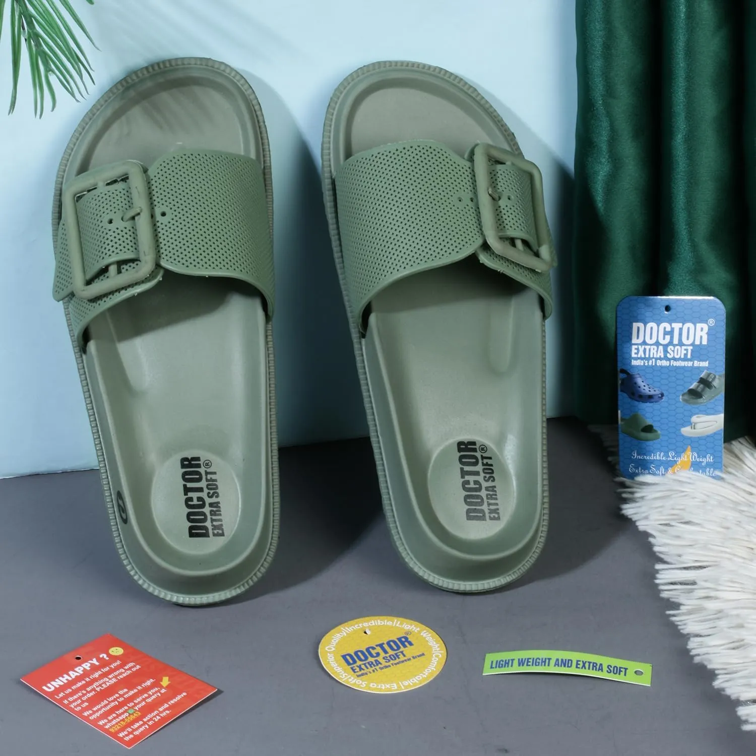 Women's Classic Cushion Sliders/Slippers with Adjustable Buckle Strap for Adult|Comfortable & LightWeight|Stylish & Anti-Skid|Waterproof & Everyday Flip Flops for Ladies/Girls D-526
