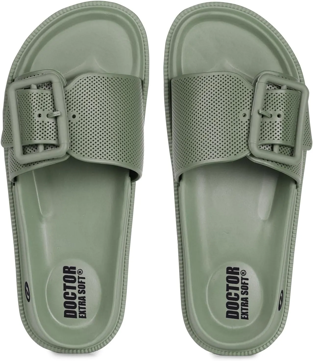 Women's Classic Cushion Sliders/Slippers with Adjustable Buckle Strap for Adult|Comfortable & LightWeight|Stylish & Anti-Skid|Waterproof & Everyday Flip Flops for Ladies/Girls D-526