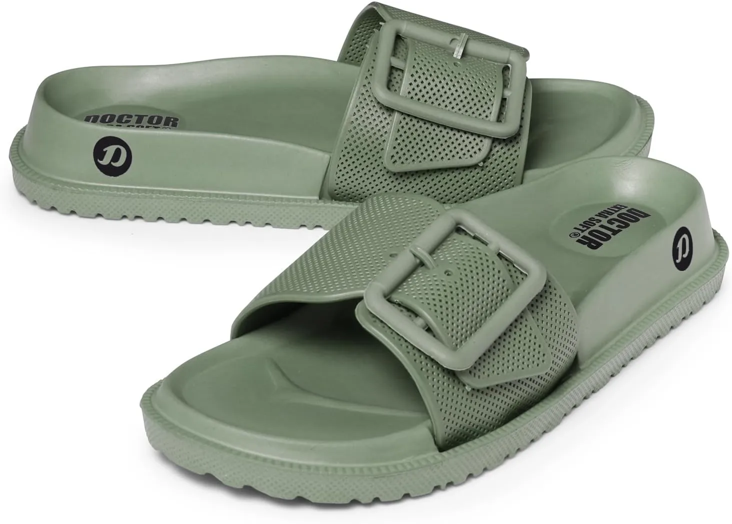 Women's Classic Cushion Sliders/Slippers with Adjustable Buckle Strap for Adult|Comfortable & LightWeight|Stylish & Anti-Skid|Waterproof & Everyday Flip Flops for Ladies/Girls D-526