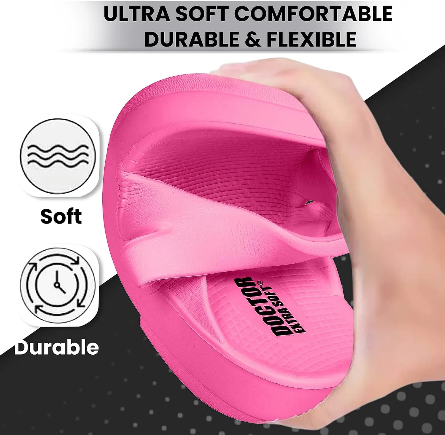 Women's Classic Ultra Soft Flip Flops/Slippers with Cushion FootBed for Adult | Comfortable & Light Weight| Stylish & Anti-Skid| Waterproof & Everyday Slip-on for Ladies/Girls D-510