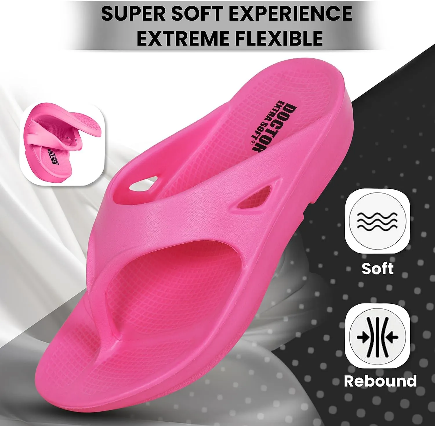 Women's Classic Ultra Soft Flip Flops/Slippers with Cushion FootBed for Adult | Comfortable & Light Weight| Stylish & Anti-Skid| Waterproof & Everyday Slip-on for Ladies/Girls D-510
