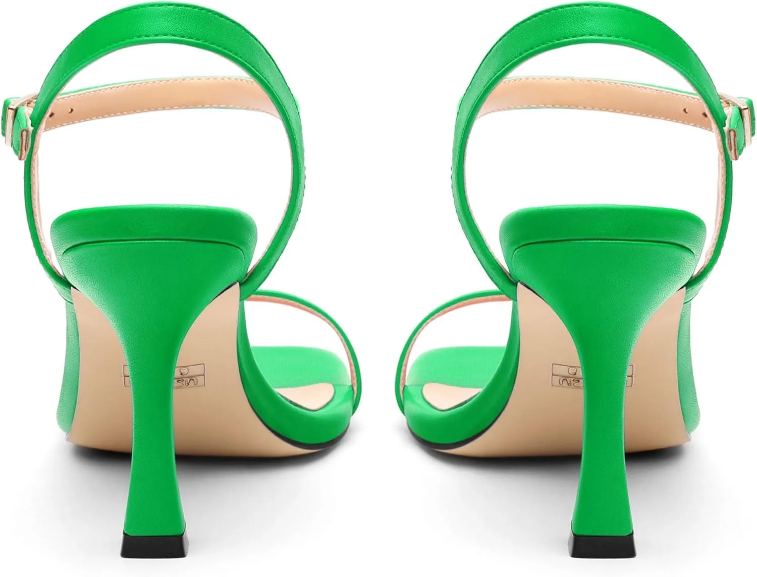 Womens Heels Sandals, Sexy Strappy Stiletto High Heel Sandals for Women Open Square Toe Adjustable Buckle Ankle Strap High Heel Sandals Prom Dress Pumps 3.35 Inch