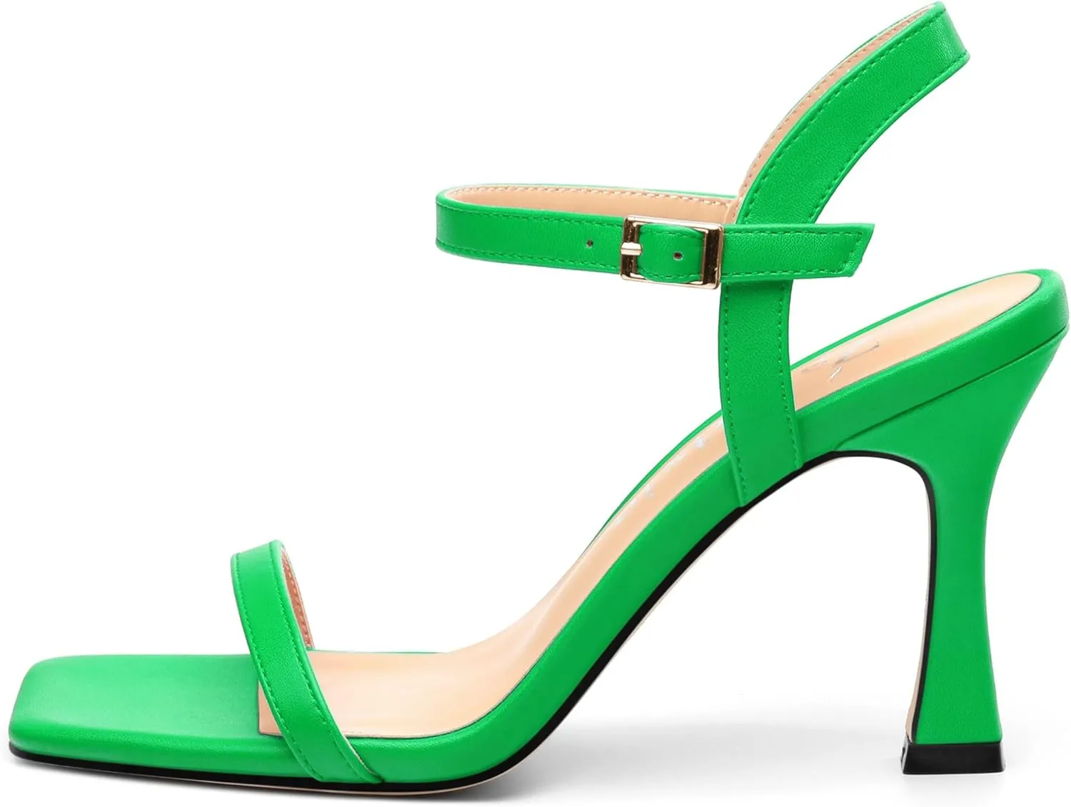 Womens Heels Sandals, Sexy Strappy Stiletto High Heel Sandals for Women Open Square Toe Adjustable Buckle Ankle Strap High Heel Sandals Prom Dress Pumps 3.35 Inch
