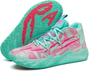 Womens High Top Sneakers Fashion Multicolour Lace Up Basketball Shoes Casual Breathable Mesh Walking Shoes Non Slip Rubber Outsole Cushioning Athletic Running Shoes for Couple