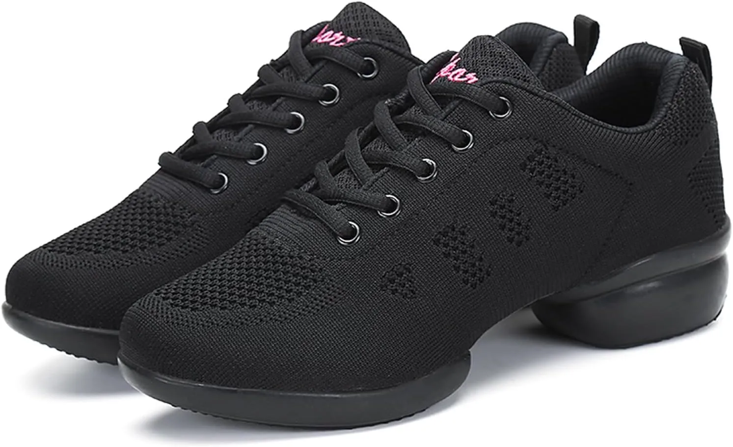 Women's Jazz Shoes Lace-up Sneakers - Breathable Air Cushion Lady Split Sole Athletic Walking Dance Shoes Platform