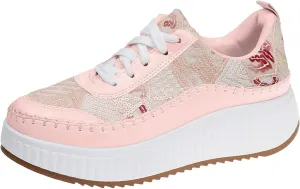 Women's Platform Sneakers Arch Support Lace Up Casual Slip On Non Slip Walking Shoes Ladies Fashion Air Cushioned Comfortable Soft Insole Classic Boat Shoe Jogging Sneaker
