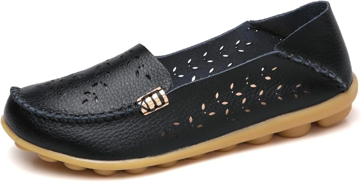 Women's Sandal Comfortable Loafers Casual Moccasins Wild Driving Flats Hole Soft-Soled Walking Shoes Women Slip On Cutout Breathable Shoes