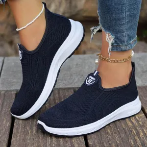 Womens Slip on Walking Shoes Breathable Non Slip Work Shoes Comfortable Air Cushion Orthopedic Sneakers with Arch Support Running Shoes Casual Fashion Sneakers Work Sport Athletic Trainer