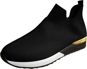 Women's Slip On Walking Shoes Running Comfortable Mens Casual Shoes Mesh Ladies Casual Shoes Black Platform Sneaker Slip On Tennis Shoe Cross Trainer Shoe