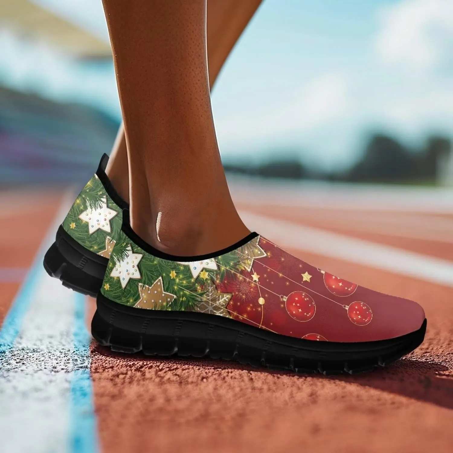 Women's Sneaker Casual Low Top Hiking Sneaker Flat Slip On Outdoor Soft Breathable Holiday Athletic Shoes for Womens