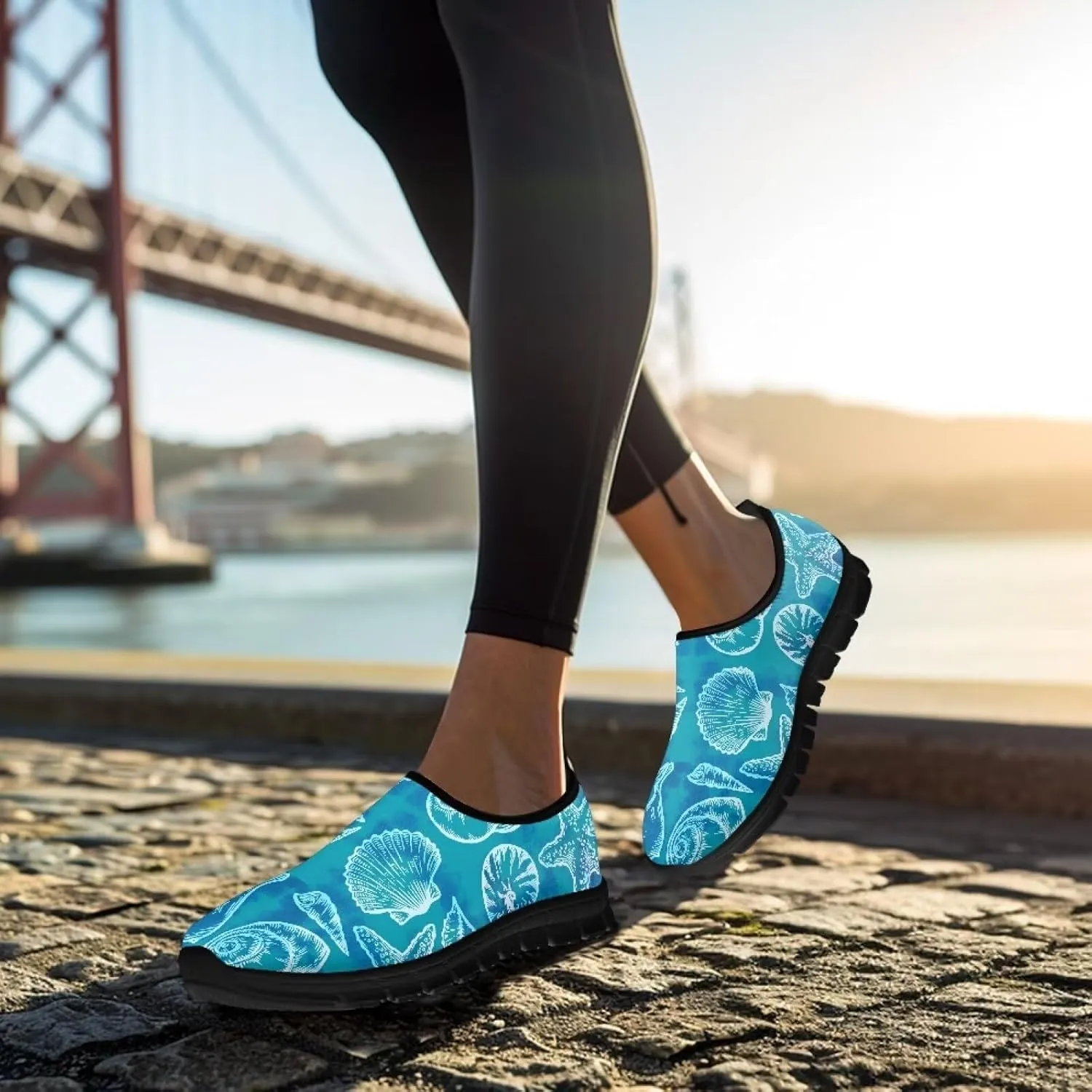 Women's Sneaker Casual Low Top Hiking Sneaker Flat Slip On Outdoor Soft Breathable Holiday Athletic Shoes for Womens