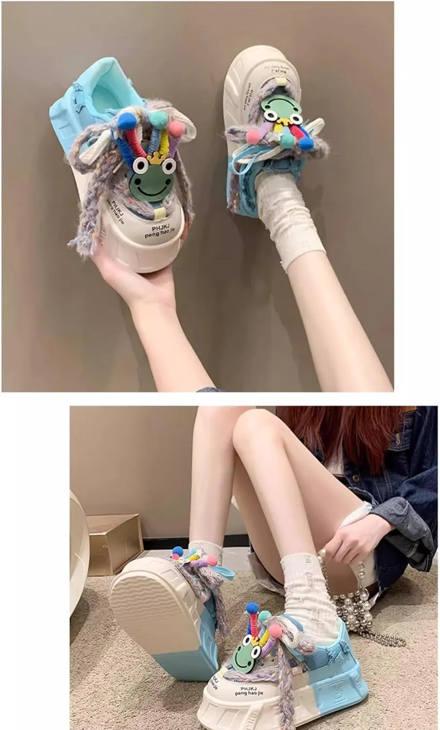 Y2K Trendy Women's Sneakers - Versatile Cute Ins Thick Sole Platform Shoes All-Season Comfortable Casual Footwear