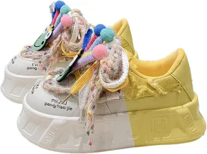 Y2K Trendy Women's Sneakers - Versatile Cute Ins Thick Sole Platform Shoes All-Season Comfortable Casual Footwear