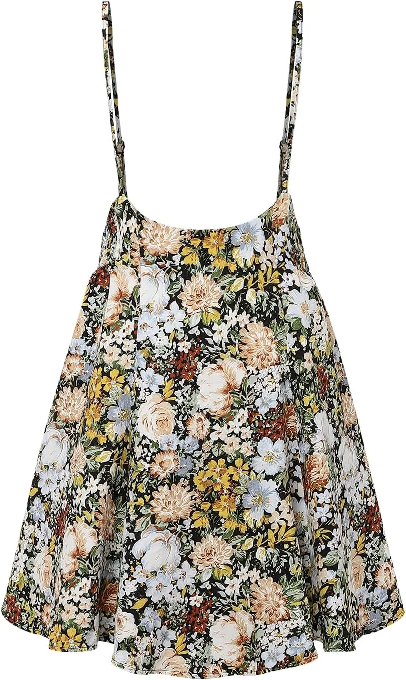 YOINS Women's Suspender Skirt Basic High Waist Versatile Flared Skater Skirt