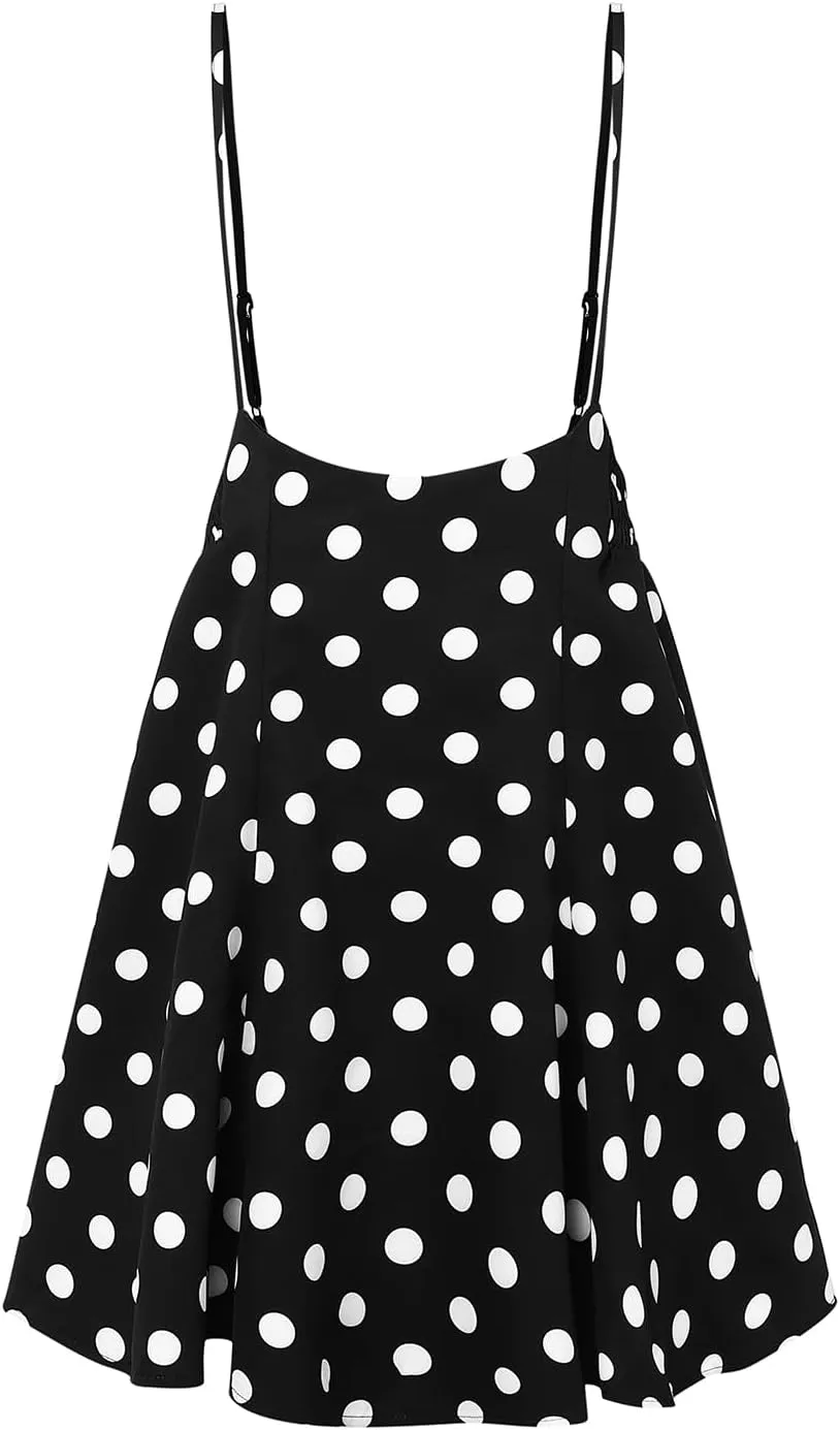 YOINS Women's Suspender Skirt Basic High Waist Versatile Flared Skater Skirt