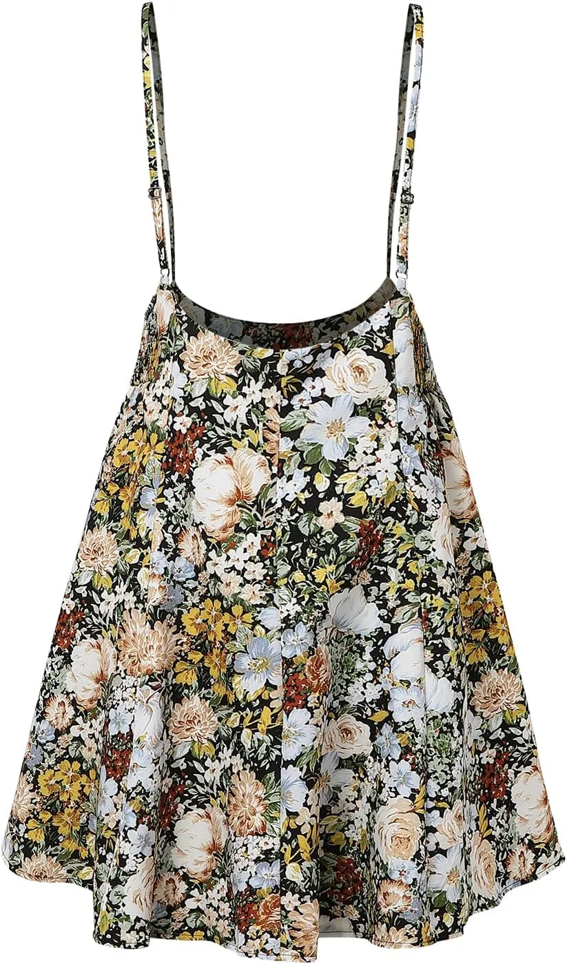 YOINS Women's Suspender Skirt Basic High Waist Versatile Flared Skater Skirt
