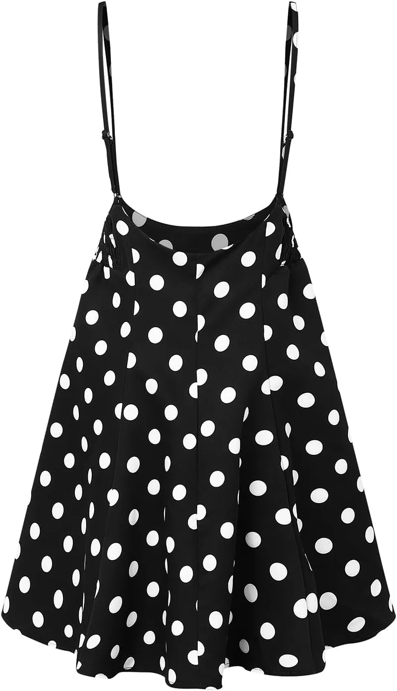 YOINS Women's Suspender Skirt Basic High Waist Versatile Flared Skater Skirt