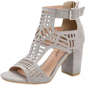 ZKXYFFS Chunky Heeled Sandals for Women Cutout Open Toe Summer Block Heels Ankle Strap Party Dress High Heeled Sandals